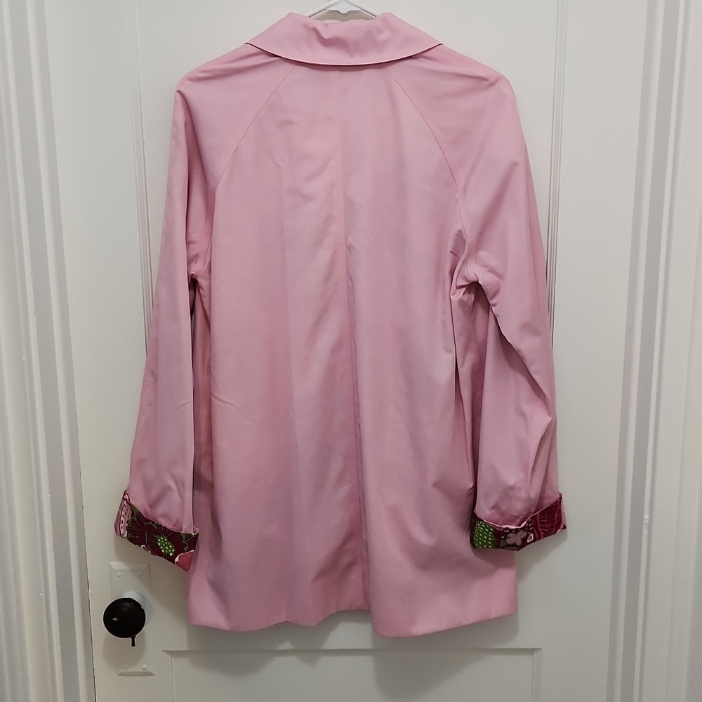 London Fog Reversible Pink/Floral Women's Coat Size Small - Picture 4 of 13